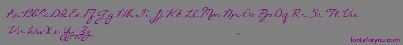 CallieHandTrialVersion Font – Purple Fonts on Gray Background