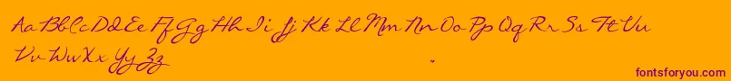 CallieHandTrialVersion Font – Purple Fonts on Orange Background