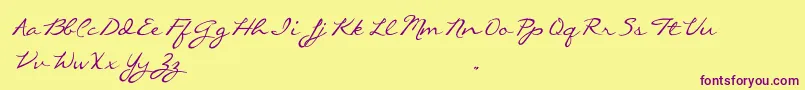 CallieHandTrialVersion Font – Purple Fonts on Yellow Background