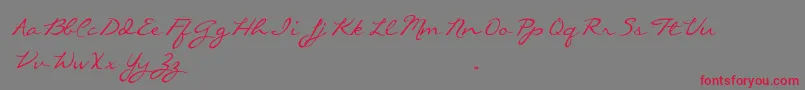 CallieHandTrialVersion Font – Red Fonts on Gray Background