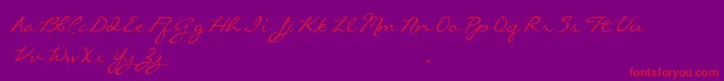 Czcionka CallieHandTrialVersion – czerwone czcionki na fioletowym tle