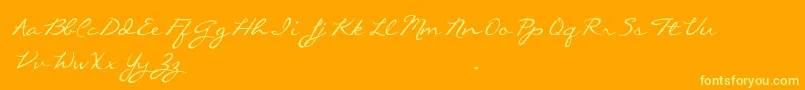 CallieHandTrialVersion Font – Yellow Fonts on Orange Background