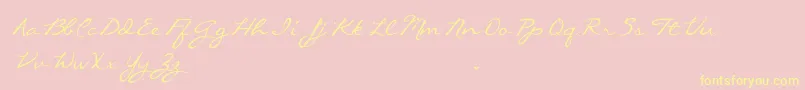CallieHandTrialVersion Font – Yellow Fonts on Pink Background