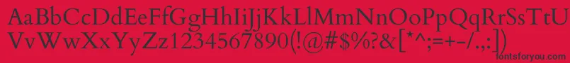 CardoRegular Font – Black Fonts on Red Background