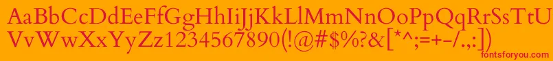 フォントCardoRegular – オレンジの背景に赤い文字