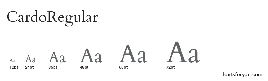 CardoRegular Font Sizes