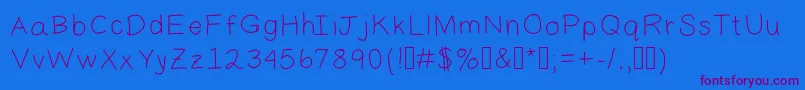 Daddy2-Schriftart – Violette Schriften auf blauem Hintergrund