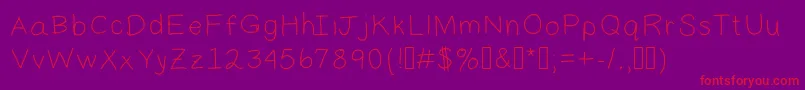 フォントDaddy2 – 紫の背景に赤い文字