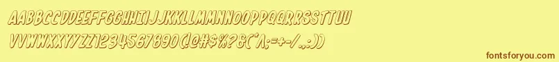Inhouseedition3Dital Font – Brown Fonts on Yellow Background