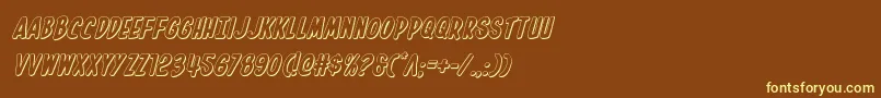 Inhouseedition3Dital Font – Yellow Fonts on Brown Background