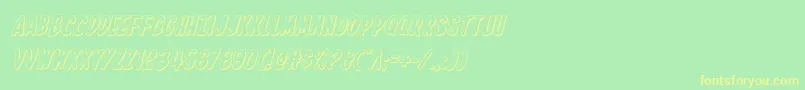 Inhouseedition3Dital Font – Yellow Fonts on Green Background