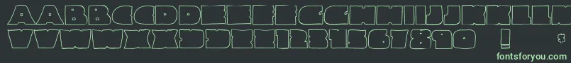 フォントLinemaster – 黒い背景に緑の文字