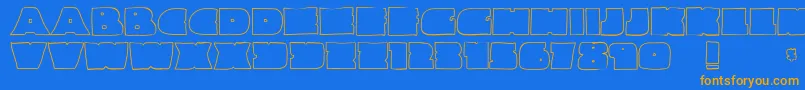 Linemaster Font – Orange Fonts on Blue Background