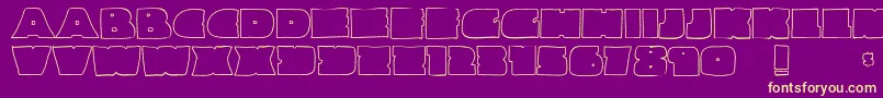 Linemaster-Schriftart – Gelbe Schriften auf violettem Hintergrund
