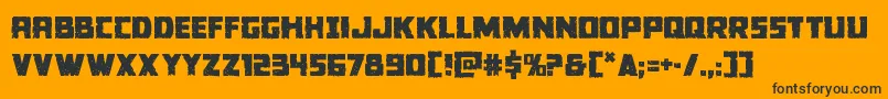 Colossus-Schriftart – Schwarze Schriften auf orangefarbenem Hintergrund