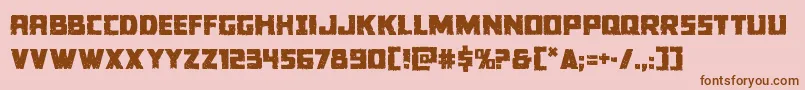 Colossus-Schriftart – Braune Schriften auf rosa Hintergrund