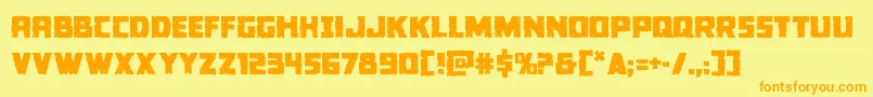 Colossus-Schriftart – Orangefarbene Schriften auf gelbem Hintergrund