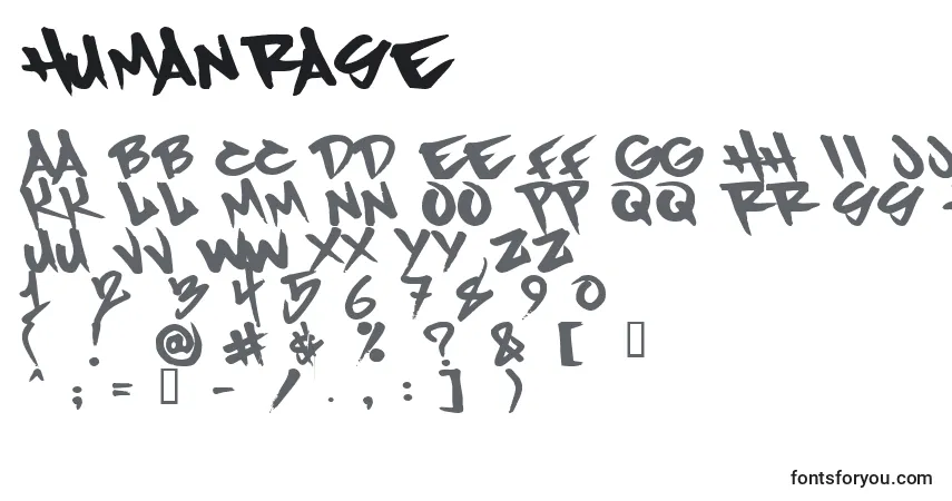 Humanrase Font – alphabet, numbers, special characters