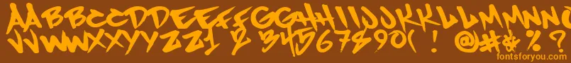 Humanrase Font – Orange Fonts on Brown Background