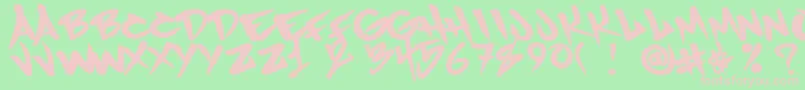 フォントHumanrase – 緑の背景にピンクのフォント