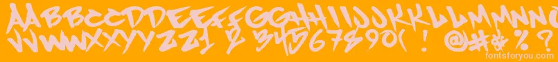Humanrase Font – Pink Fonts on Orange Background