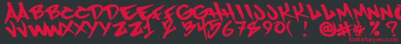 Humanrase Font – Red Fonts on Black Background