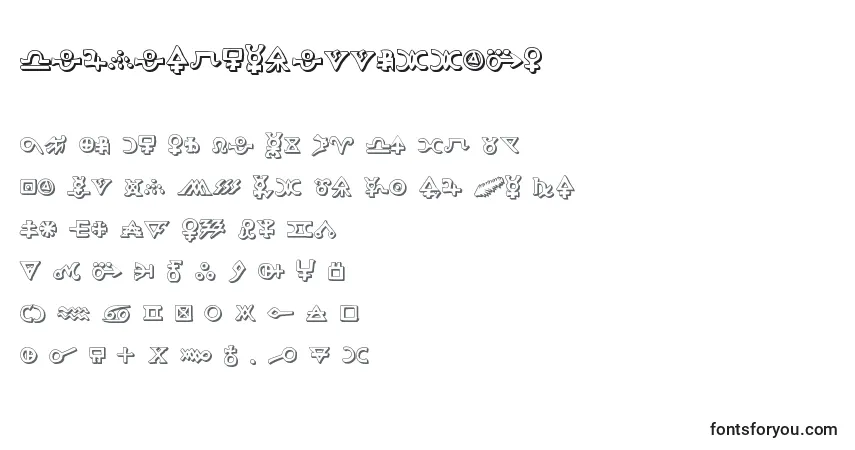 Schriftart Hermeticspellbook3D – Alphabet, Zahlen, spezielle Symbole