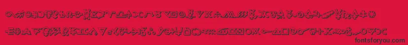 Hermeticspellbook3D Font – Black Fonts on Red Background