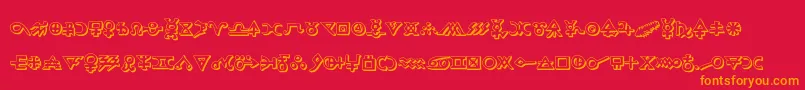 Hermeticspellbook3D Font – Orange Fonts on Red Background