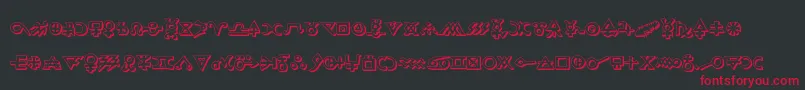フォントHermeticspellbook3D – 黒い背景に赤い文字