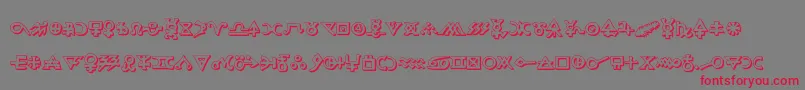 Hermeticspellbook3D-Schriftart – Rote Schriften auf grauem Hintergrund