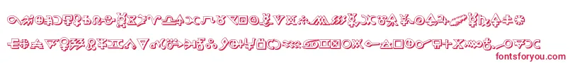 フォントHermeticspellbook3D – 白い背景に赤い文字