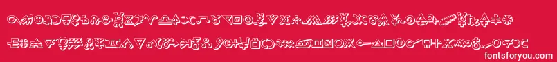 Hermeticspellbook3D Font – White Fonts on Red Background