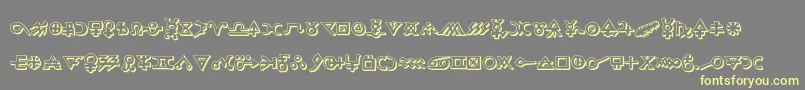 Hermeticspellbook3D Font – Yellow Fonts on Gray Background