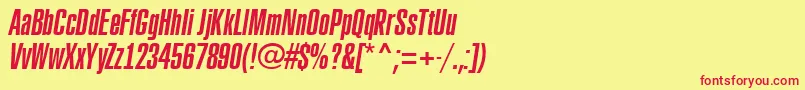 Rubric4 Font – Red Fonts on Yellow Background