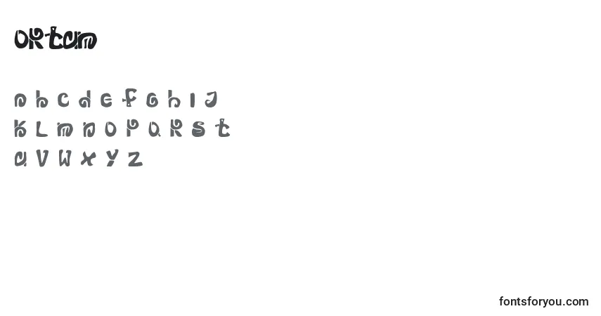 Шрифт Mortum – алфавит, цифры, специальные символы