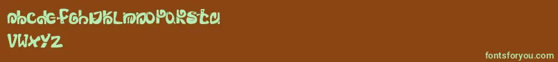 Czcionka Mortum – zielone czcionki na brązowym tle