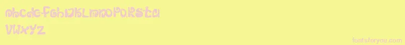 フォントMortum – ピンクのフォント、黄色の背景