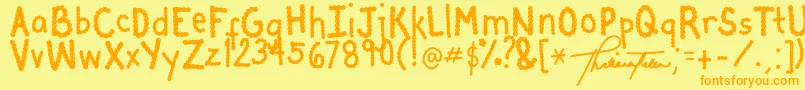 Tatsea Font – Orange Fonts on Yellow Background