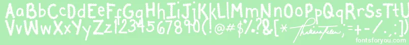Tatsea Font – White Fonts on Green Background