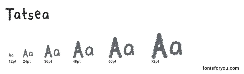Размеры шрифта Tatsea