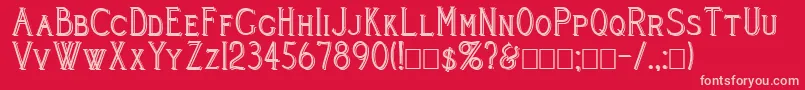 CleaversJuveniaBlocked Font – Pink Fonts on Red Background