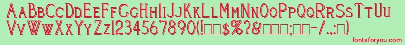 CleaversJuveniaBlocked Font – Red Fonts on Green Background