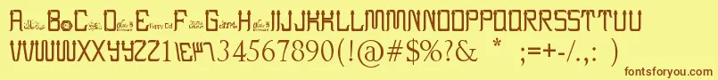 EidAlFitr2 Font – Brown Fonts on Yellow Background