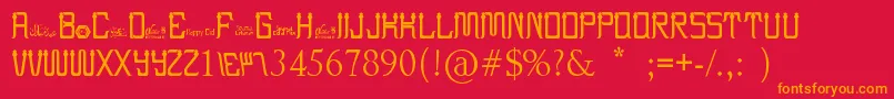 EidAlFitr2 Font – Orange Fonts on Red Background