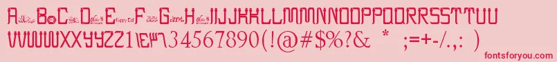 EidAlFitr2-Schriftart – Rote Schriften auf rosa Hintergrund