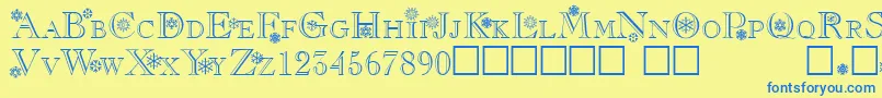 Christmas Font – Blue Fonts on Yellow Background