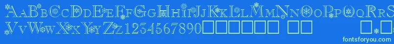 Christmas Font – Green Fonts on Blue Background