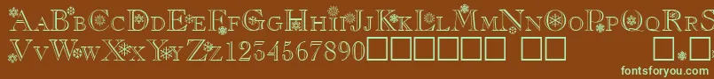 Christmas Font – Green Fonts on Brown Background