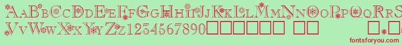 Christmas-Schriftart – Rote Schriften auf grünem Hintergrund